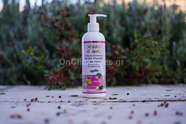 Μάσκα Μαλλιών Mastic & Herbs Αναδόμηση βαμμένων & ταλαιπωρημένων μαλλιών Άνεμος 300ml