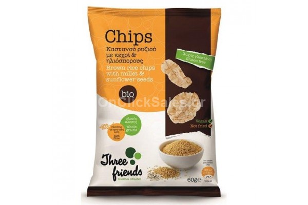 Chips Καστανού Ρυζιού Με Κεχρί & Ηλιόσπορους 60gr