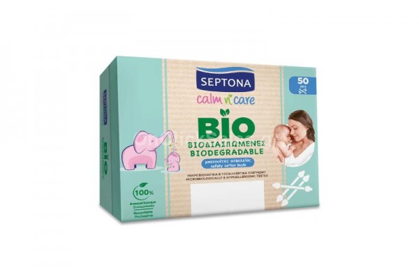 Septona Calm N Care Βιοδιασπώμενες Μπατονέτες Ασφαλείας 50τμχ